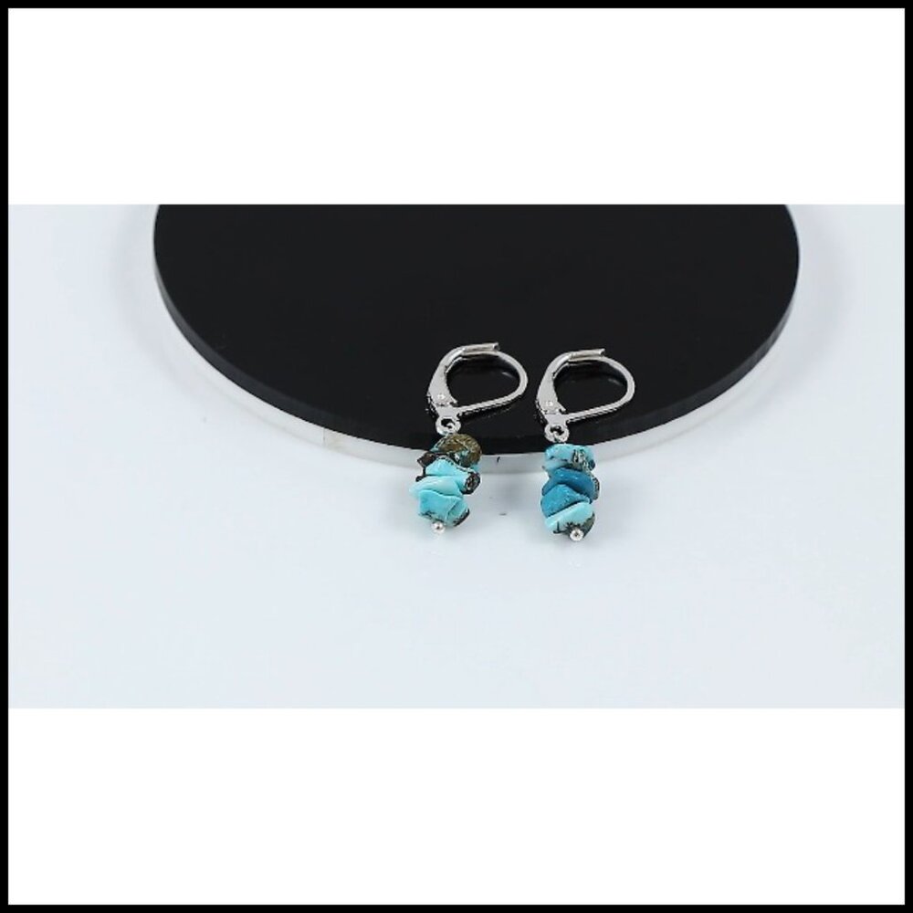 Handmade Boho Dangle Earrings Leverback Hook Hypoallergenic Silver Plated - Picture 7 of 7